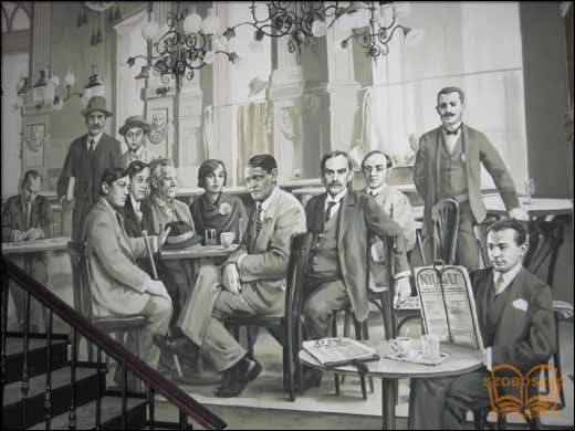 Hadik kávéház falfestményén